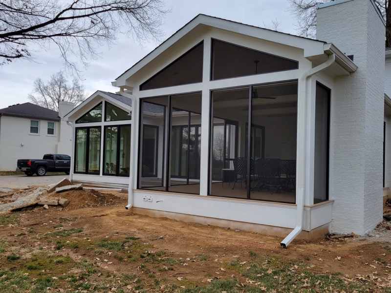 Screened porch addition